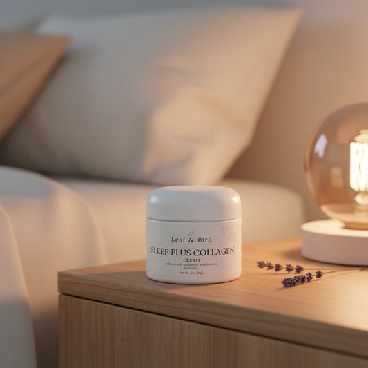 Sleep Plus Collagen Cream — bedside table lifestyle photo