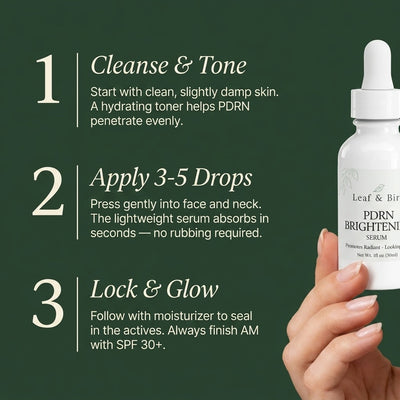Vegan PDRN Brightening Serum — 3-step routine usage guide
