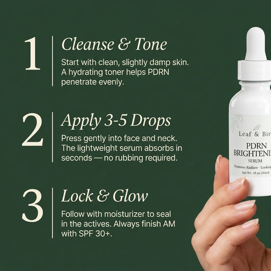 Vegan PDRN Brightening Serum — 3-step routine usage guide