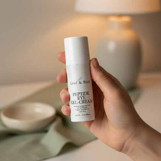 Peptide Eye Gel-Cream — held in hand, in-use context