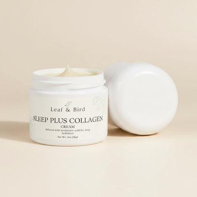 Sleep Plus Collagen Cream — open jar with cream visible inside