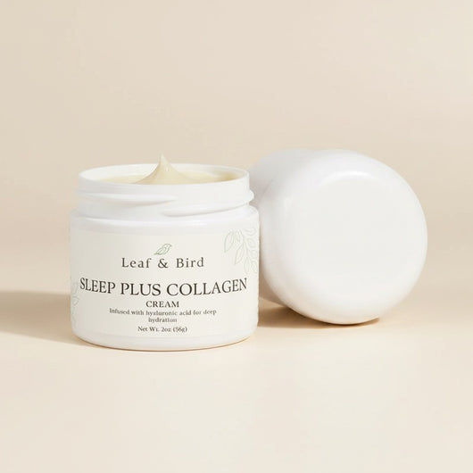 Sleep Plus Collagen Cream — open jar with cream visible inside