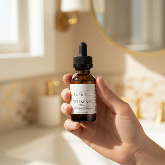 Vitamin C Serum — held in hand, in-use context