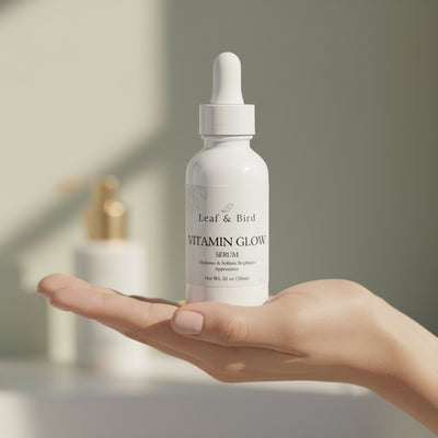 Vitamin Glow Serum — held in hand, in-use context